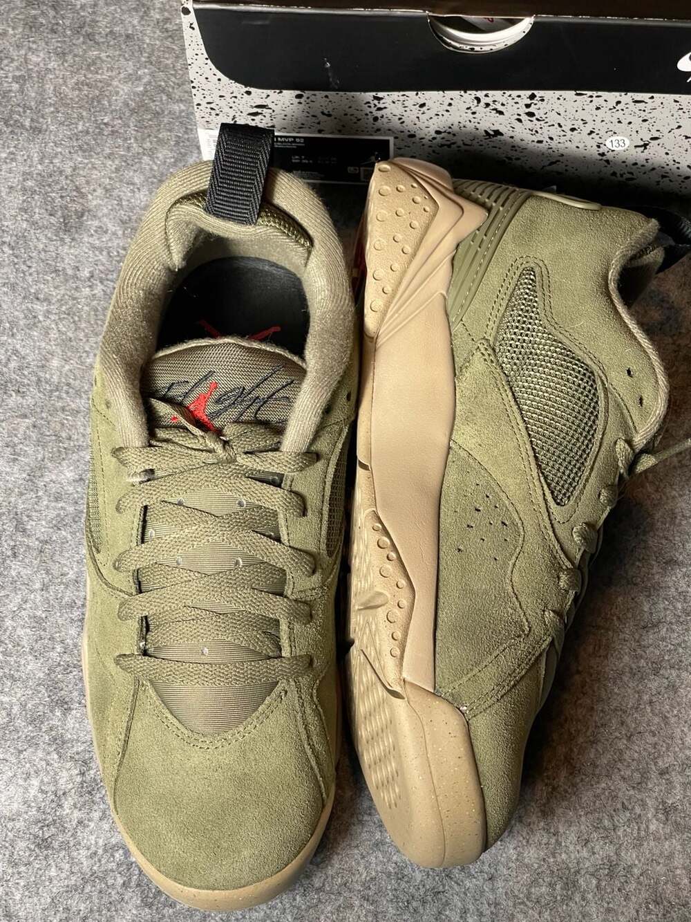 Nike Air Jordan MVP 92 Men's Casual Sneakers Size 8 Olive Green Khaki Black